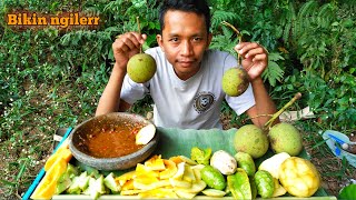 MUKBANG RUJAK BUAH MENGKUDU + SAMBAL GEMOY AUTO NGECES...