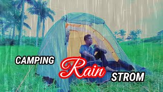 Camping Rain On The Lake Pitching A Tent. ASMR