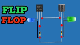 Flip Flop LED  circuits Bc 547 transistor