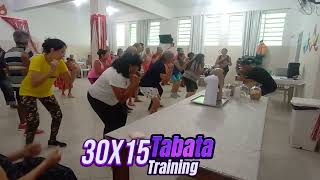 TABATA TRAINING MODERADO 30X15 = 4 X COM A GALERA DO NCI UNIÃO DA MELHOR IDADE BORA LÁ GALERA.