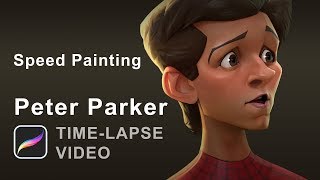 Speed Painting - Tom Holland (Peter Parker) as Cartoon Figure