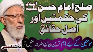 Sulh e Imam Hassan a.s k Asal Haqaiq Eham tareen bayan zaror Sunein | Allama Shifa Najafi