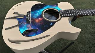 Golden, Space Designed Guitar 4K | Screensaver Wallpaper