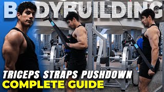 Cable Triceps Straps Pushdown | COMPLETE GUIDE | Triceps rope pushdown | bodybuilding | atlasthetics