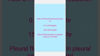 Pleural Fluid production rate #pulmo#pleuraleffusion#flashcard