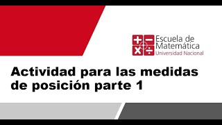 Actividad para las medidas de posición parte 1