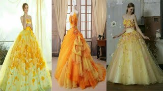 Latest Wedding Dresses 2018 | Yellow Gowns for wedding Reception | Designer Yellow Gowns