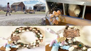 Day in the Life on a Farm / Making  Egg Wreath for Easter