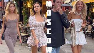 🔥Russian Beautiful Girls Hunt Men👀Moscow August 2024‼️City Walk Tour 4K💥👍