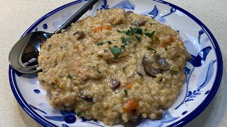 Chicken Parmesan Risotto with Mushroom and Carrots: رزوتو بالدجاج و جزر و فطر خرافية