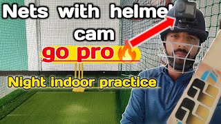 Night practice session 🏏🏏 with go pro action camera helmet cam #quick_cricket_skill #lalitdeva