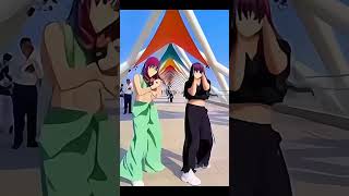 Gulabi sharara♥️🔥|Anime edit with kashish & Nandini 💃🏻#shorts #kashishpatel #trending