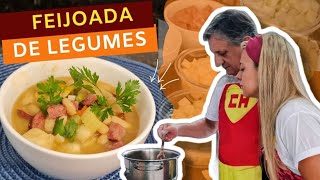 FEIJOADA COM FEIJÃO BRANCO| FEIJOADA DE LEGUMES| Como fazer feijoada simples|Receitas de pai e filha