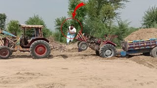 Mf 350 Tractor very badly stuck in mudd|another tractor helping