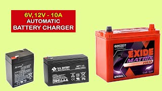 6v, 12v battery charger with full charge cut off