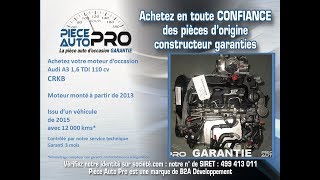 Moteur Audi A3 1.6 TDI 110 cv CRKB