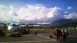 Taking Off from Legazpi Airport and Mayon Volcano