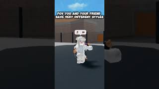 Pov: you and your friend have very different styles #roblox #robloxedit #robloxmm2