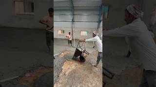 Factory Flooring Work | Concrete flooring work  Concrete mixer machine Drum mixer #shorts #concrete