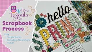 Hello Spring - Simple Stories - Hip Hop Hooray - Double Page Scrapbook Layout - Life in Layouts