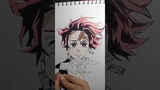 Drawing tanjiro 😳🔥 #shorts #tanjiro #drawing #demonslayer