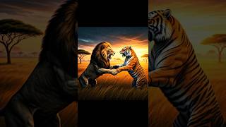 🐯Tiger vs Lion🦁 #wildlifediversity #animals #mustwatchnow #shorts #trending