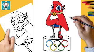 How to draw Mascot Podium | Paris 2024 Olympic Mascot | Step by Step