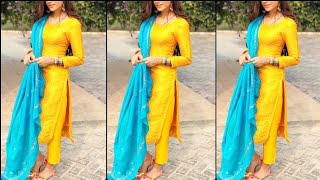 Beautiful Plain Pant Suit Designs || Simple Daily Wear suits Ideas|| college outfit idea