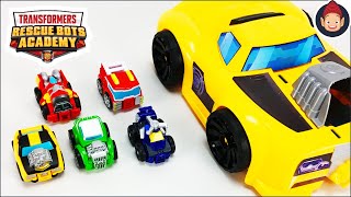 Transformers Rescue Bots Academy Toys Flip Racers With Bumblebee Boulder Whirl Heatwave Unboxing