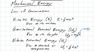 Basic overview of types of mechanical energy