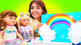 Baby Born oyuncak kreşi - PlayDoh gökkuşağı yapıyoruz! Bebekler için eğitici oyunlar