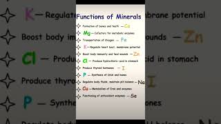 Functions of minerals #shortfeeds #gkgeneral #gkshorts