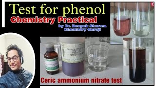 Test for phenol| Ceric ammonium nitrate test| Chemistry Practicals| Functional group detection