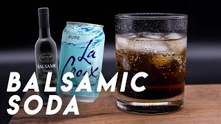 balsamic vinegar & sparkling water taste test 🤔 #shorts #tiktokfood #trend #tiktokviral