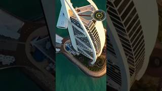 Drone View of Burj Al Arab Hotel in Dubai 🇦🇪 #shorts #travel #dubai #burjalarab