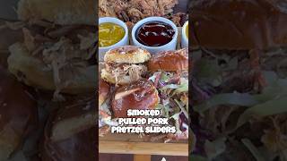 Smoked pulled pork pretzel sliders! 🥨 #foodshorts #sliders #bbq