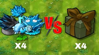 PvZ RH Fusion Challenge : 4 Plants Ice Hybird Vs 4 Box Random Zombie, Who will win?