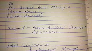 Bank Account Transfer Application in english 2023