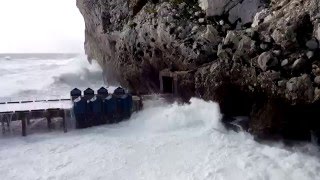 Eco Wave Power Presents: Storm in Gibraltar (storm protection mechanism in action)