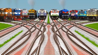 🔟 INDIAN RAILGADI CROSSING AT DIAMOND RAILROAD TRACKS • BeamNG Driver 3d Animation @NTG #trains