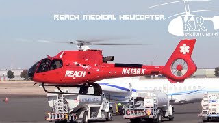 Reach medical helicopter landing at Stockton airport