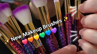 ASMR | Rainbow Mermaid Brushes 🧜‍♀️ ✨️ | assorted triggers | some whispers