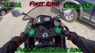 Kawasaki ZX6R Ninja 636/First ride/First time on a SuperSport/San Antonio MotoVlogger