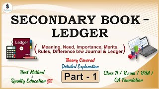 Ledger - Introduction || Complete Basics || Class 11 accounts/bcom/CA foundation|| Part-1