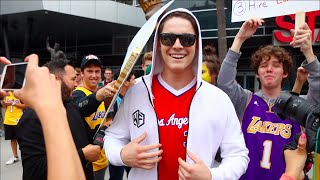 Clippers Fan Invades Lakers' Protest