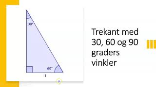 30, 60 og 90 graders vinkler i trekanter