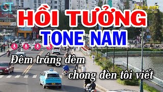 Karaoke Hồi Tưởng Tone Nam Dm || Nhạc Sống Tuấn Kiệt