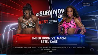 WWE 2K22 Ember Moon (KC) Vs. Naomi (BC) Queen of the Cage With Commentary