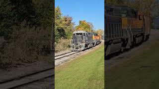 Wheeling and Lake Erie Medina Local passing the Foundry Social. 10-18-24