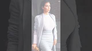 Kim  Kardashian 's gray fashion style #fashion #beauty #celebrity ❤️♥️